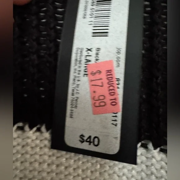 Worthington Black and White Striped Short-Sleeve Cardigan XL NEW - Picture 4 of 5